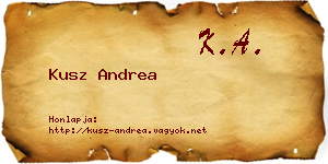 Kusz Andrea névjegykártya